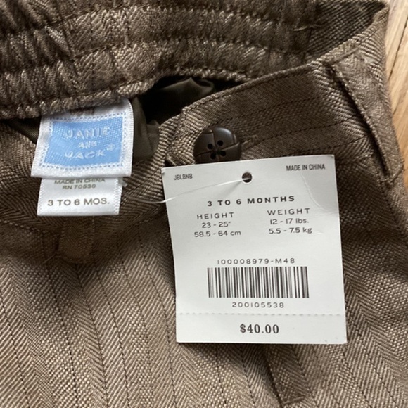 NWT Pinstripe Dress Pants Slacks 3-6M - Picture 3 of 6